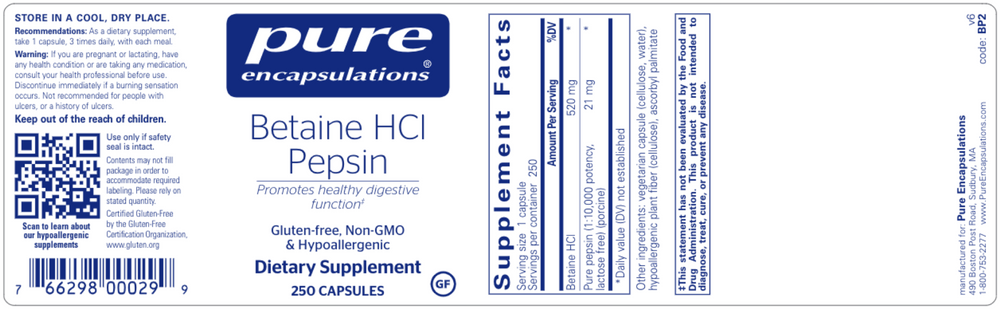 
                  
                    Betaine HCl Pepsin
                  
                