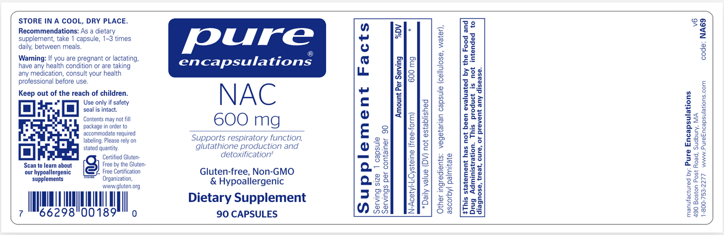
                  
                    NAC (n-acetyl-l-cysteine) 600 mg
                  
                